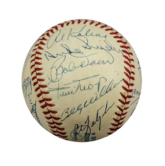 Baseball Signed By 21 Hall of Famers Including Duke Snider and Willie Mays.